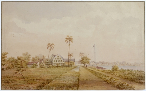 De plantages Nijd en Spijt en Alkmaar aan de rivier Commewijne in het noorden van Suriname, ca. 1860.Beeld Hollandse Hoogte / Koninklijk Instituut voor de Tropen