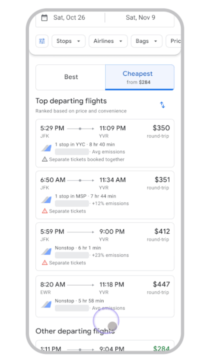 Google Flights maakt het vinden van goedkope vluchten nog makkelijker