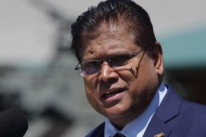 De Surinaamse president Chan Santokhi. beeld ANP, RANU ABHELAKH