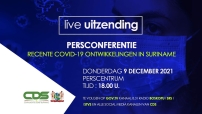Embedded thumbnail for PERSCONFERENTIE RECENTE COVID-19 ONTWIKKELINGEN IN SURINAME 9.12.2021
