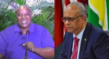 NDP-woordvoerder Ricardo Panka en Bibis-minister Albert Ramdin