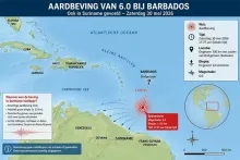 Aardbeving van 6.0 bij Barbados ook in Suriname gevoeld
