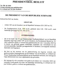 President verleent collectieve gratie; moord- en zedendelicten uitgesloten