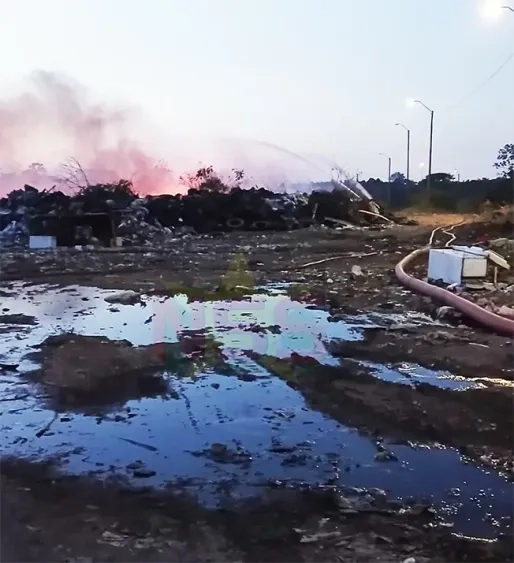 Brandweer zet waterkanonnen in bij brand op vuilstortplaats Ornamibo