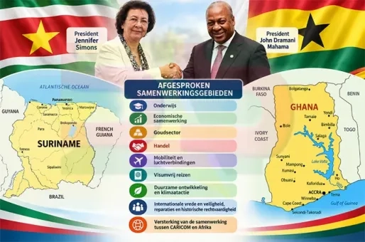 Suriname en Ghana verdiepen samenwerking: visumvrij reizen, goudsector en handel op agenda