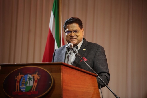 De president van Suriname Chan Santokhi 
