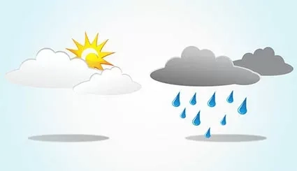 Zon, bewolking en regen 