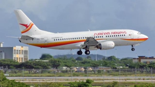 Een toestel van Surinam Airways. Foto: Reismedia