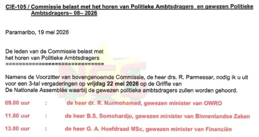 Nurmohamed wil achter gesloten deuren gehoord worden; Somohardjo niet