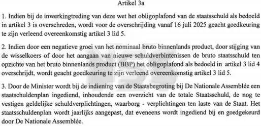 Coalitie wil legalisatie staatsschuld en 11 jaar ruimte voor herstel  