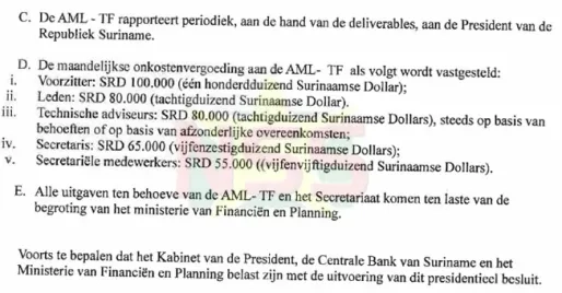 Jogi: AML-Taskforcevoorzitter krijgt SRD 100.000 per maand