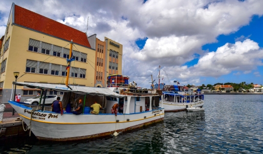 Venezolaanse boten in de haven van Willemstad, Curaçao, in februari 2019. Foto Luis Acosta / AFP 