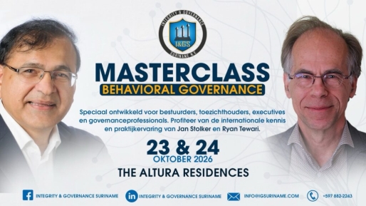 I&GS “Masterclass Behavioral Governance: Waarom goede governance toch mislukt, terwijl de regels op orde zijn”