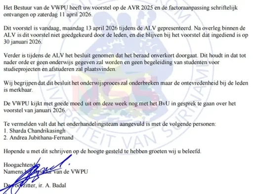 Wetenschappelijk personeel AdeKUS in actie ondanks eerder overleg met vicepresident