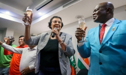 Lijsttrekker Jennifer Simons van de NDP.Guus Dubbelman / de Volkskrant