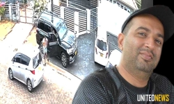 Foto compilatie: Fragment foto van een beveiligings camera van de drive by shooting, rechts Karan Chablani Foto compilatie: Fragment foto van een beveiligings camera van de drive by shooting, rechts Karan Chablani